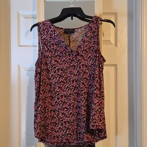 Lane Bryant Floral Sleeveless Blouse - Pink and Black